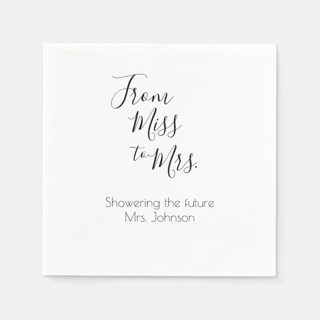 Servilleta De Papel Future Mrs. Custom Name Bridal Shower (Anverso)