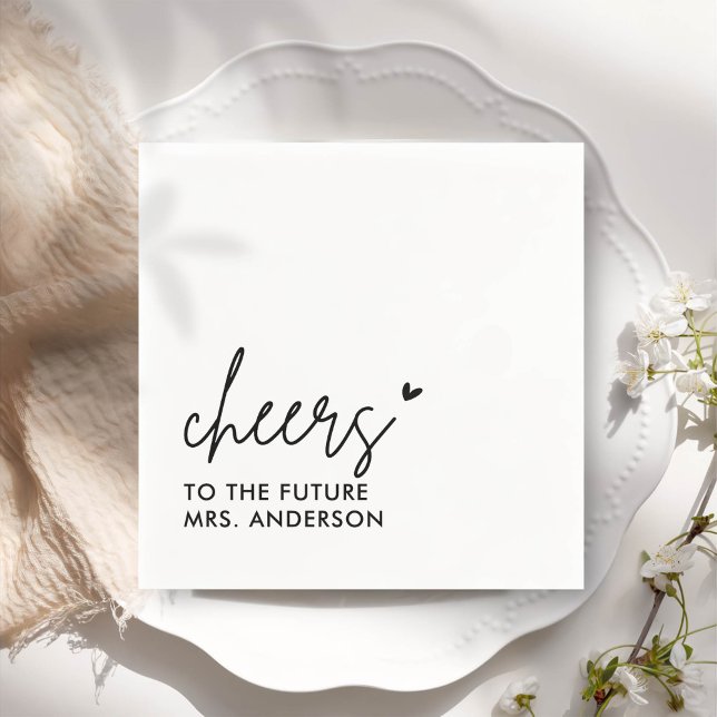 Servilleta De Papel Futuro negro Sra. Modern Bridal Shower (Subido por el creador)