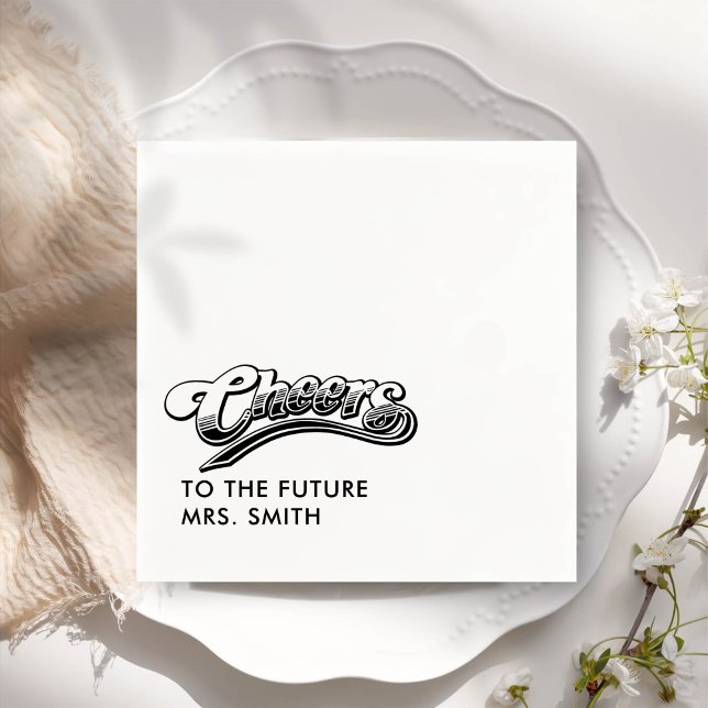 Servilleta De Papel Futuro negro Sra. Modern Bridal Shower (Subido por el creador)
