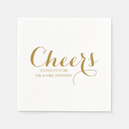 Servilleta De Papel Futuro Sr. y Sra. Name Boda Minimalista White