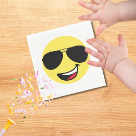 Servilleta De Papel Gafas de Aviador y Cara Feliz, Diversión