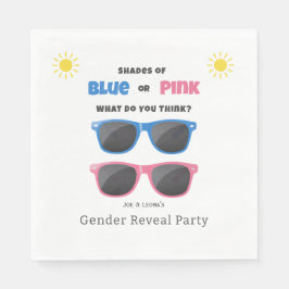 Servilleta De Papel Gafas de sol azules o rosas revelan el género de v