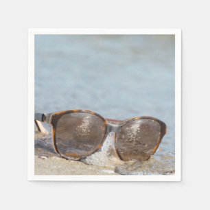 Servilleta De Papel Gafas de sol en la playa
