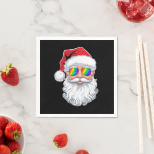 Servilleta De Papel Gafas de sol gay de cara de Santa Navidad Xmas LGB