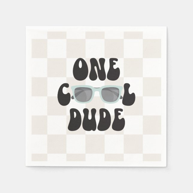 Servilleta De Papel Gafas de sol One Cool Dude Cumpleaños 1 (Anverso)