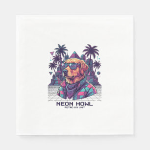 Servilleta De Papel Gafas de sol para perros Neon Howl Retro K9 Unit P