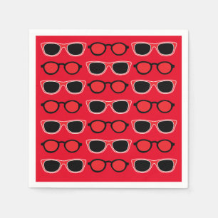Servilleta De Papel Gafas de sol rojas negras verano playa fiesta en l