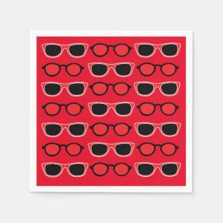 Servilleta De Papel Gafas de sol rojas negras verano playa fiesta en l