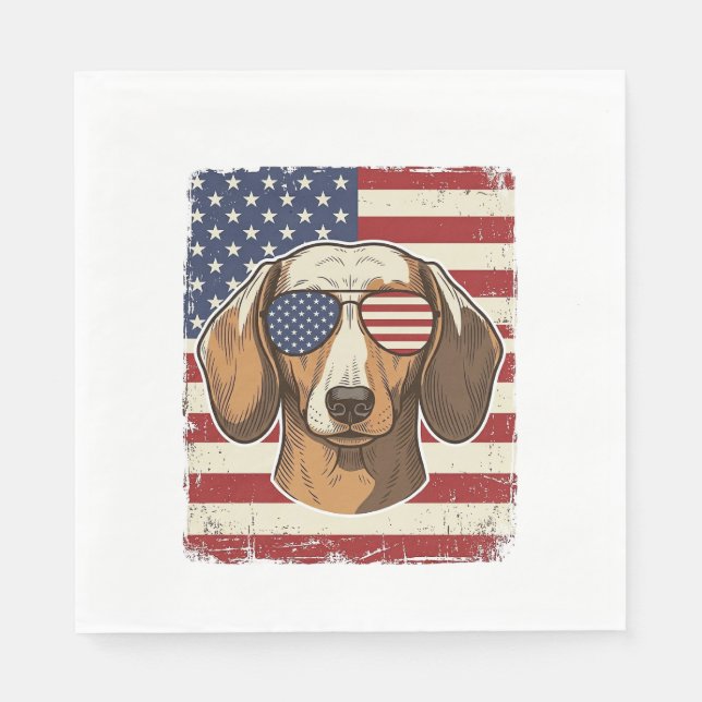 Servilleta De Papel Gafas de sol vectoriales con bandera de perro salc (Anverso)