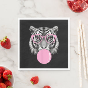 Servilleta De Papel Gafas de tigre divertidas para mujeres y animación