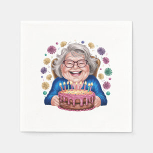 Servilleta De Papel Gafas Felices Abuela Cumpleaños Gráfico