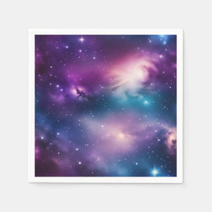 Servilleta De Papel Galaxia acuarela azul y púrpura