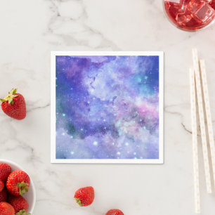 Servilleta De Papel Galaxia Amante del Espacio Cielo Estrellado Acuare