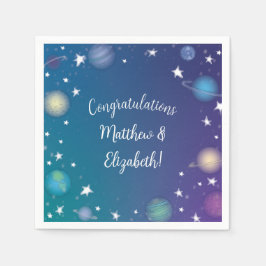 Servilleta De Papel Galaxia Baby Shower del espacio ultraterrestre