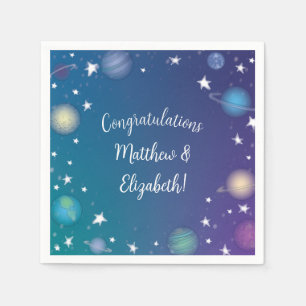 Servilleta De Papel Galaxia Baby Shower del espacio ultraterrestre