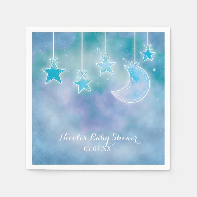 Servilleta De Papel Galaxia celestial Cosmic Baby Shower (Anverso)