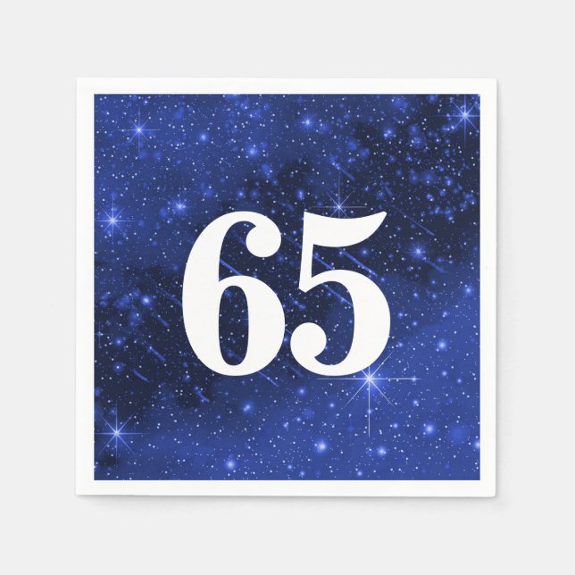 Servilleta De Papel Galaxia Estrella Para La Fiesta De Cumpleaños 65 (Anverso)
