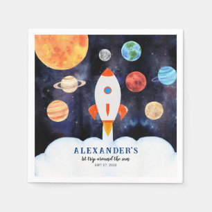 Servilleta De Papel Galaxia Planetas del Espacio Ultraterrestre Rocket
