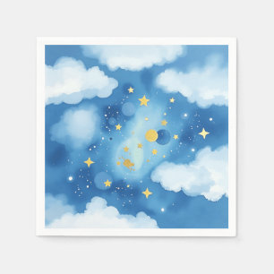 Servilleta De Papel Galaxia Starry acuática con resaltados metálicos