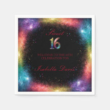 Galaxy Glow Sweet 16 servilletas de papel