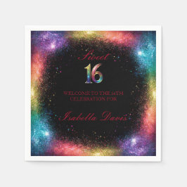 Servilleta De Papel Galaxy Glow Sweet 16 servilletas de papel
