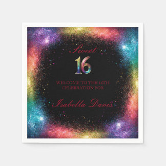 Servilleta De Papel Galaxy Glow Sweet 16 servilletas de papel