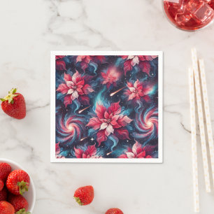 Servilleta De Papel Galaxy Poinsettia Festividad Patrón Floral Desnudo