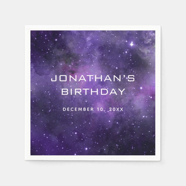 Servilleta De Papel Galaxy Space Kids Birthday. Astronomy Cosmic Party (Anverso)