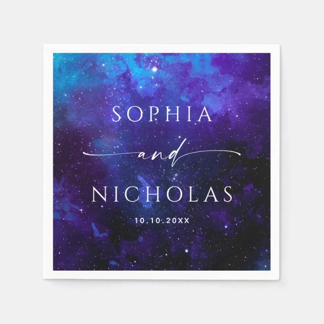 Servilleta De Papel Galaxy Space Wedding | Celestial Astronomy Modern (Anverso)