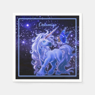 Servilleta De Papel Galaxy Sparkle Blue Unicorn