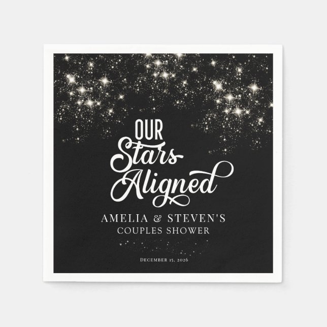 Servilleta De Papel Galaxy Stars | Ducha de pareja (Anverso)