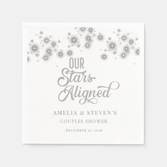 Servilleta De Papel Galaxy Stars | Ducha de pareja (Anverso)
