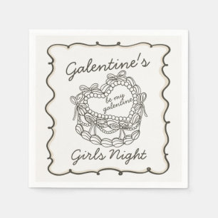 Servilleta De Papel Galentinas de tarta de coqueta de coco retro de co