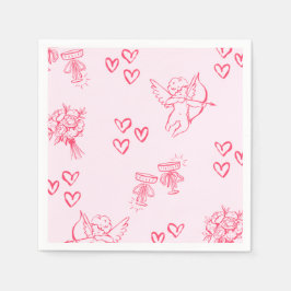 Servilleta De Papel Galentine’s Day Valentine Girly Invitation
