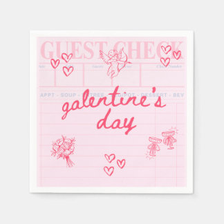 Servilleta De Papel Galentine’s Day Valentine Girly Invitation