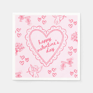 Servilleta De Papel Galentine’s Day Valentine Girly Pink
