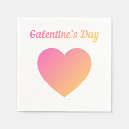 Servilleta De Papel Galentines Day Pink Ombre Heart Party
