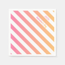Servilleta De Papel Galentines Day Pink Ombre Party Customize