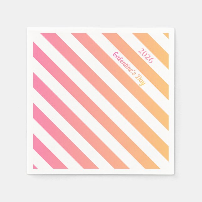Servilleta De Papel Galentines Day Pink Ombre Party Customize (Anverso)