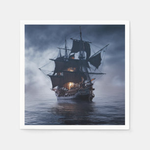 Servilleta De Papel Galeón pirata en una noche brumosa