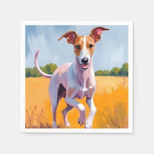 Servilleta De Papel Galgo Italiano   Pintura de Acuarela de Perro