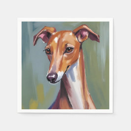Servilleta De Papel Galgo Italiano | Pintura en Acuarela de Perro