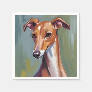 Servilleta De Papel Galgo Italiano   Pintura en Acuarela de Perro