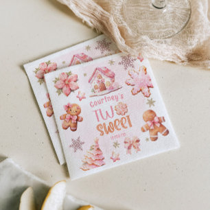 Servilleta De Papel Galleta de Navidad Dos Dulces Cumpleaños 2 niña ro