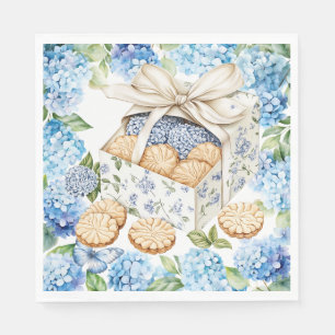 Servilleta De Papel Galletas con Flores de Hortensia