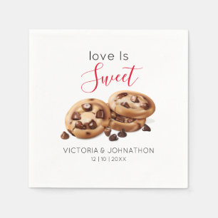 Servilleta De Papel Galletas de agradecimiento de boda Love Is Sweet