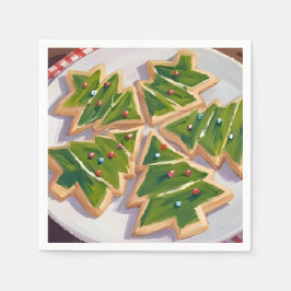 Servilleta De Papel Galletas de árbol de Navidad Fiesta Navideña