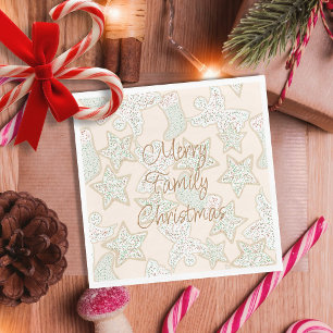 Servilleta De Papel Galletas de Arte de Navidad Familiar Feliz