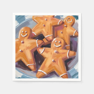 Servilleta De Papel Galletas de Hombre de Jengibre   Feliz Navidad