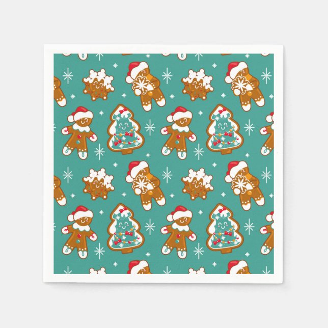 Servilleta De Papel Galletas de jengibre de Navidad (Anverso)